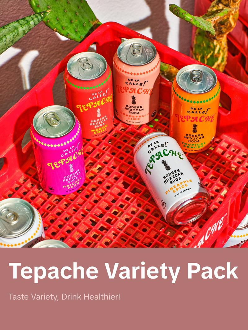 Modern Mexican Soda - Mixta Variety Pack - Craft Fermented Pineapple Sparkling Beverage - Certified Organic, Antioxidant Rich, Non-Alcoholic, Healthy Soda, Low Sugar, Low Calorie, Non-GMO