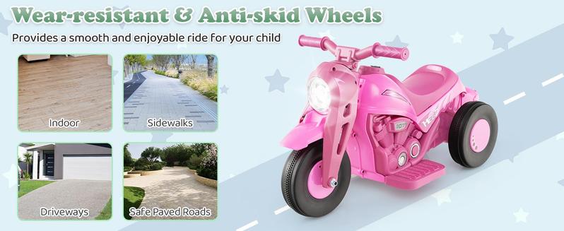 Costway Electric Bubble Car,6V Toddler Motorcycle with Bubble Maker,LED Light,Music,Foot Pedal,Forward/Backward, for Kids,Gift for Boys Girls,Christmas Festival Gift Black Friday Cyber Monday