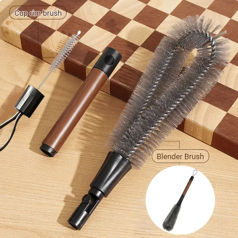 2-in-1 Extended Handle Multi-Purpose Cleaning Brush - Flexible Head, Non-Toxic, Odorless, Heat-Resistant for Wine Glasses, Baby Bottles, Coffee Mugs
