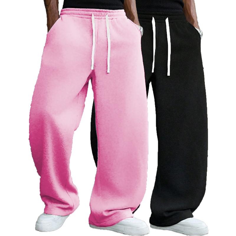 Men’s Solid Fashion Sweatpants, Versatile Year Round Wear, Ideal for Autumn and Winter, Wide Leg Straight Leg Casual Street Dance Pants, Comfortable Winter Home Pants, Plus Size Casual Sports Pants with Rivet Design, Fashionable and Versatile Durable Unis