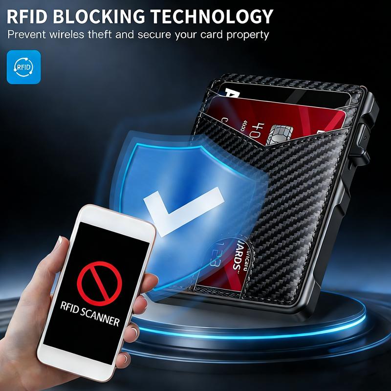 Minimalist Men's Slim Wallet 9-13 Cards Money Clip ID Window RFID Blocking Aluminum Bifold Pop-Up Durable Multi-Card Slot for Work Daily Use Boyfriend's or husband's gift Minimalist Men's Slim Wallet 9-13 Cards Money Clip ID Window RFID Blocking Aluminum Bifold Pop-Up Durable Multi-Card Slot for Work Daily Use Boyfriend's or husband's gift