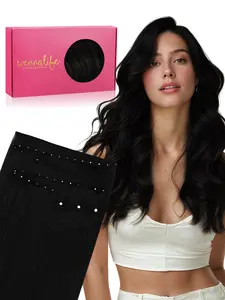 WENNALIFE Butterfly Weft Sew In Hair Extensions Real Human Hair Genius & Seamless Breathable & Invisible Natural Luxury Remy Hair Straight Fuller Extensions