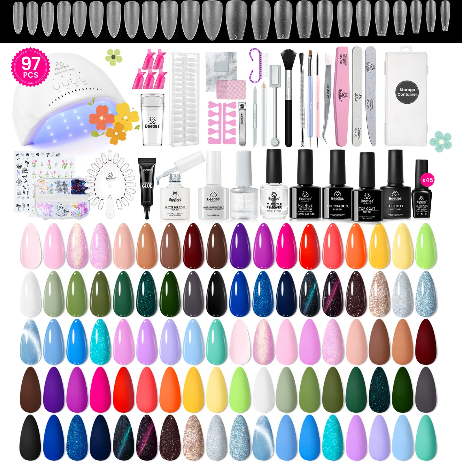 Beetles 25Colors+ Gel Nail Polish Starter Manicure Kit【Top Base Gel&Diamond Decorations&Stickers&Manicure Tools】DIY Nails Art Gift salon nails at home  mothersdaygift Spring Nail Summer Nail Vacation Nail #SummerVibes