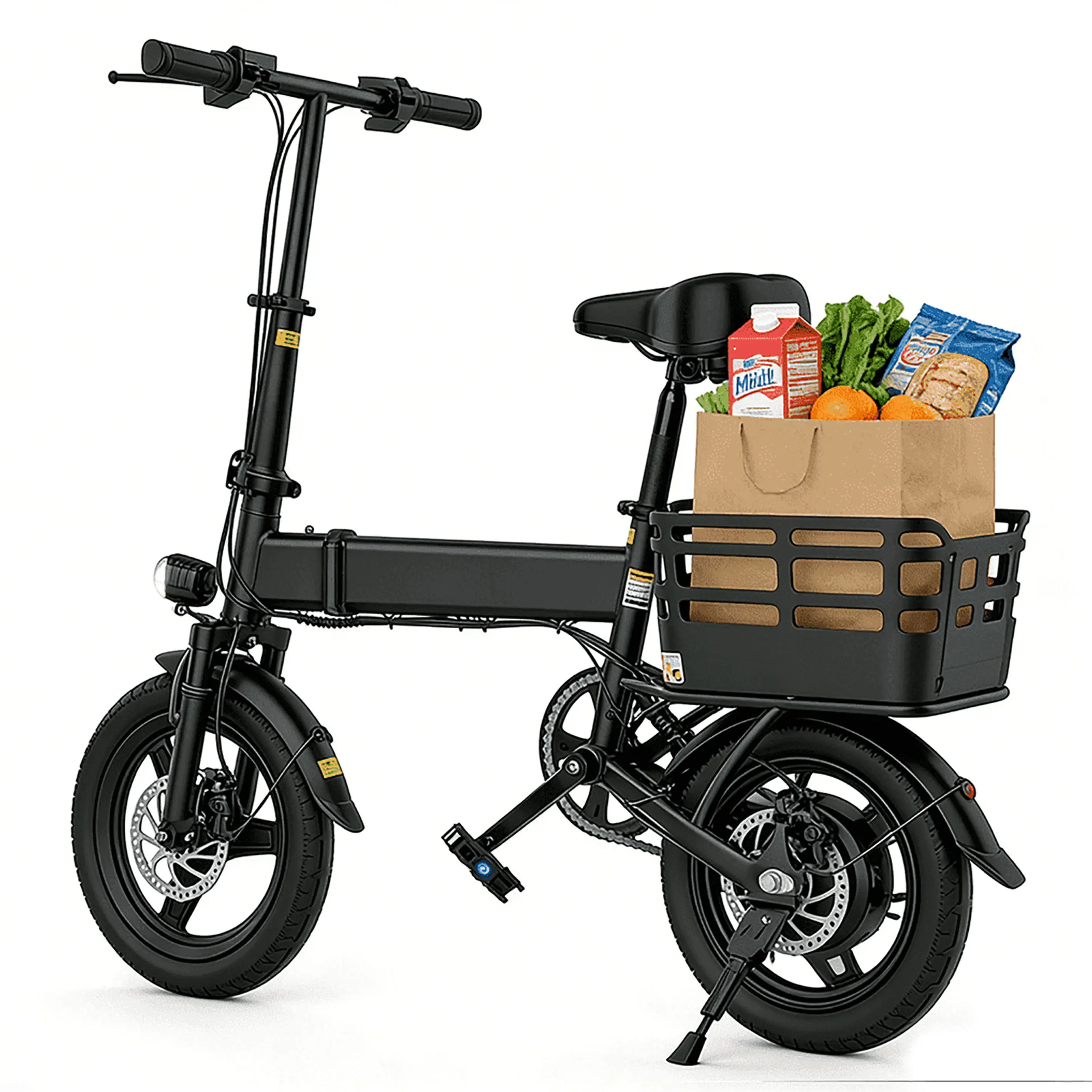 Folding Electric Bicycle for Adults - 500W Motor, 18MPH Commuter Ebike, 14in Compact Durable Ebike, 36V 12Ah Battery, Up to 30 mi Range, 3 Riding Modes, Adjustable Seat, 265 lbs Capacity, Easy Assembly, Camping Essential ebike e bikes for adult tiktokshop