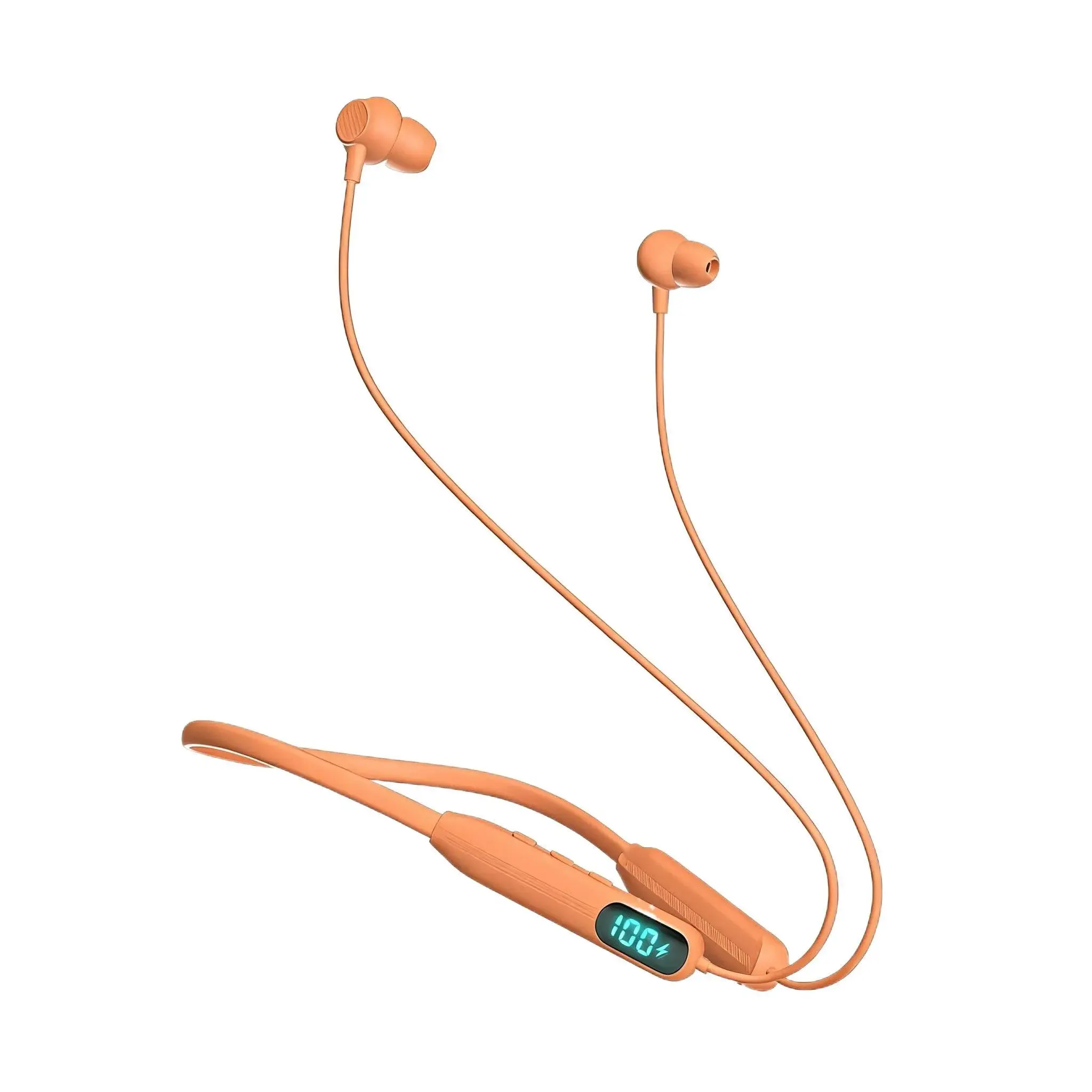 Wireless Bluetooth Magnetic Neckband Earbuds - Audio In-Ear Headphones with LED Power Display, Long Battery Life, HiFi Stereo Sound, Noise Cancelling, IPX5 Waterproof Sweatproof Headphone, Type-C Smart Charging, Skin-Friendly, Digital Memory for Workout