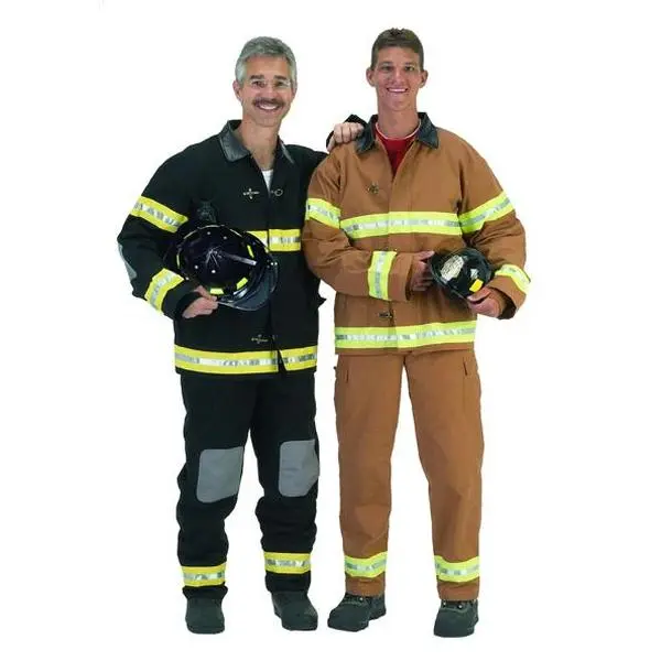 Aeromax Men's Fire Fighter Uniform Set - Bunker Gear Costume with Reinforced Fabric, Pockets, Adjustable Suspenders & Adjustable Helmet - Adult Large, Zipper, Overall, Adjustable Helmets
