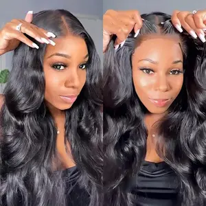 Bling Hair Glueless Body Wave 5x5 Transparent Lace Closure Wig Preplucked 30 32 Inch Body Wave Wigs Human Hair Ready to Wear 6x4 Lace Front Wig For Women