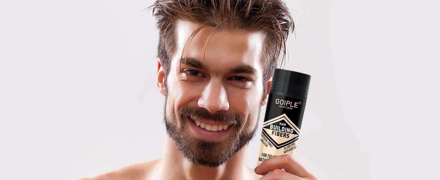 4-in-1 Hair & Beard Styling Set with Hair Fiber & Pump Dispenser & Application Card – Enhancements Barber Spray Volumizing Water Proof (Black)