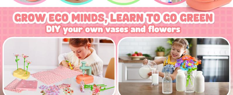 DIY Flower Bouquet Craft Kits Toys, DIY Crafts Toys for Kids, Fabric Flower Bouquets for Girls, Educational Activity for Birthdays Christmas Gifts Toddler Girl