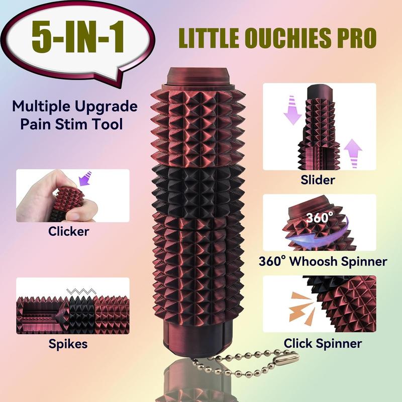 Little Ouchies Grippie 5-in-1 Design for Stress Relief, Button Clicks, Spinners, Portable Stim Tool,Spiky Grippie Stim, 3D Printed Toys Pain Stim Fidget, Pocket Mini Fidget Toy for Adults Novelty Gifts,Grippie stim keychain Little Ouchies Grippie 5-in-1 Design for Stress Relief, Button Clicks, Spinners, Portable Stim Tool,Spiky Grippie Stim, 3D Printed Toys Pain Stim Fidget, Pocket Mini Fidget Toy for Adults Novelty Gifts,Grippie stim keychain