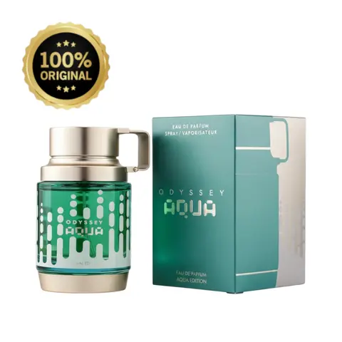 Armaf Odyssey Aqua Edition EDP for Men - Alcohol-Based Aromatic Aquatic Parfum, Long-Lasting Woody Citrus Fragrance, Amber Notes, Bright Airy Projection, Mint-Cool Finish, 3.4oz (100ml) Bottle for Gym-To-Office Wear