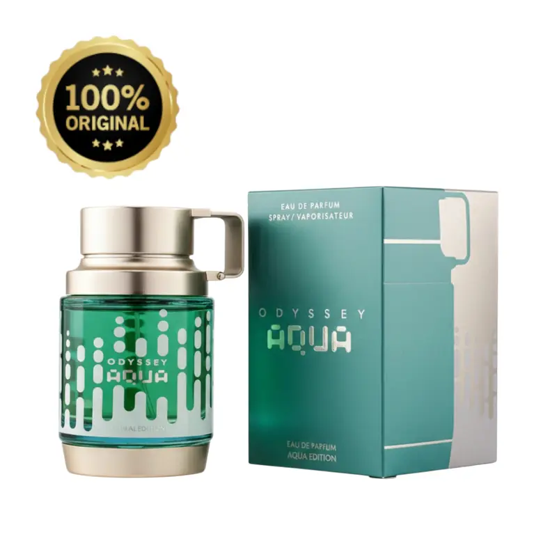 Armaf Odyssey Aqua Edition EDP for Men - Alcohol-Based Aromatic Aquatic Parfum, Long-Lasting Woody Citrus Fragrance, Amber Notes, Bright Airy Projection, Mint-Cool Finish, 3.4oz (100ml) Bottle for Gym-To-Office Wear