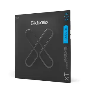 D'Addario XTABR1047 XT 80/20 Bronze Acoustic Guitar Strings, Extra Light, 10-47 D'Addario XTABR1047 XT 80/20 Bronze Acoustic Guitar Strings, Extra Light, 10-47