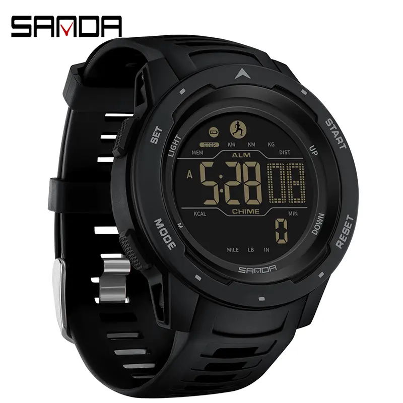 Men's Sporty Digital Watch, Waterproof Multifunctional Outdoor Wristwatch with Stopwatch, Alarm, Minimalist business outdoor sports style