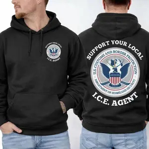 Support Your Local ICE Agent Hoodie, Patriotic Outfit for Women and Men, Classic Styles