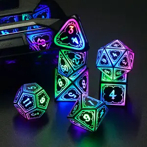Light Up Dice Set D and D for Dungeons and Dragons 4 in 1 Color, Cool LED DND Dice with Charging Box Rechargeable Polyhedral Role Playing Dice for DND Gifts RPG Accessories Glow in Dark
