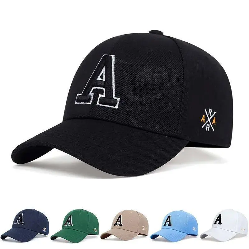 Unisex Letter 'A' Embroidered Baseball Cap, Colorful Sporty Dad Hat with UV Sun Protection, Casual Polyester Streetwear Adjustable Hats, Colorful Sporty Sports & Outdoor Hats tiktokshopbacktoschool