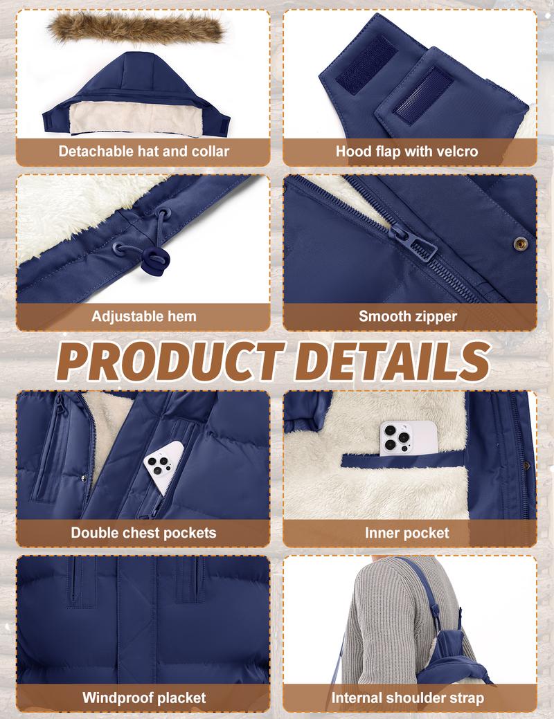 Men's Winter Warm original Jacket Puffy Thicken Padded Coat Fleece Windproof Parka Outerwear with Detachable Hood #outdoorfun