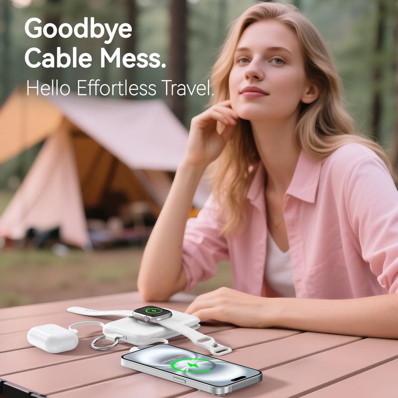 RORRY 10000mAh Portable Charger 22.5W Fast Charging Power Bank with Built-in Cables & Keychain for iPhone 17-11 iWatch Android AirPods iPad Perfect Gift Travel Battery Pack Lightweight Valentinesdaygift