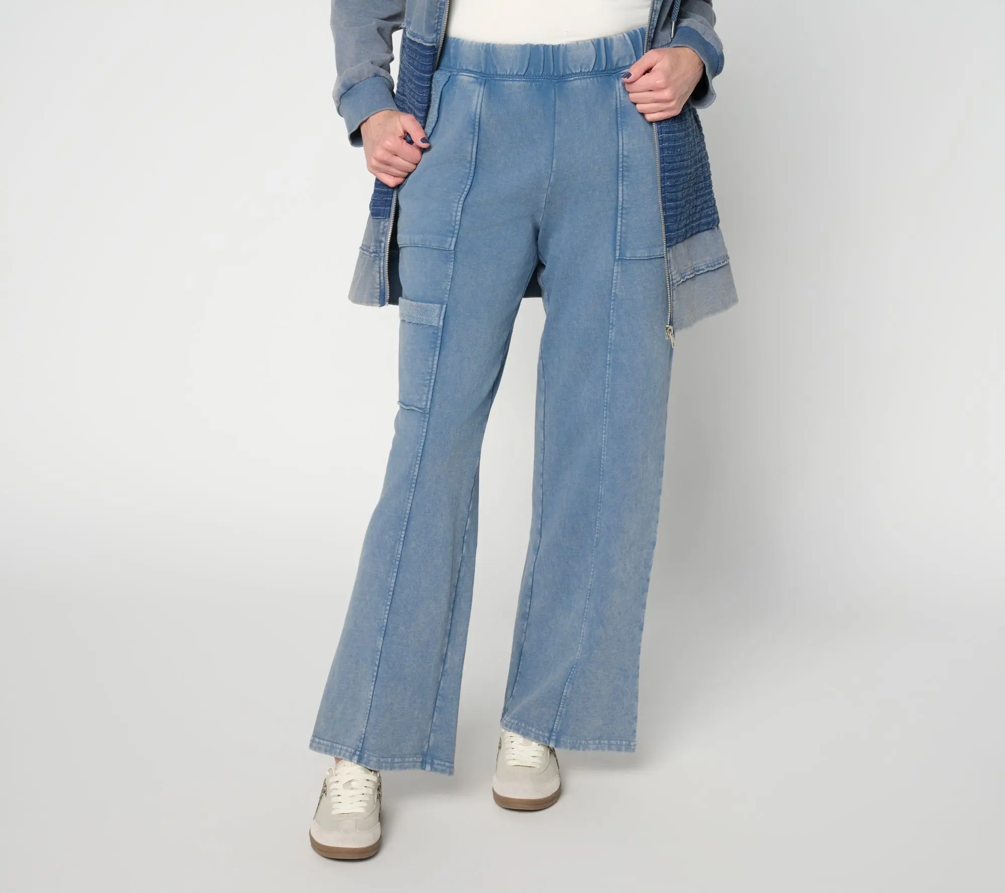 LOGO Lounge by Lori Goldstein Petite Overdye Wide Leg Pants