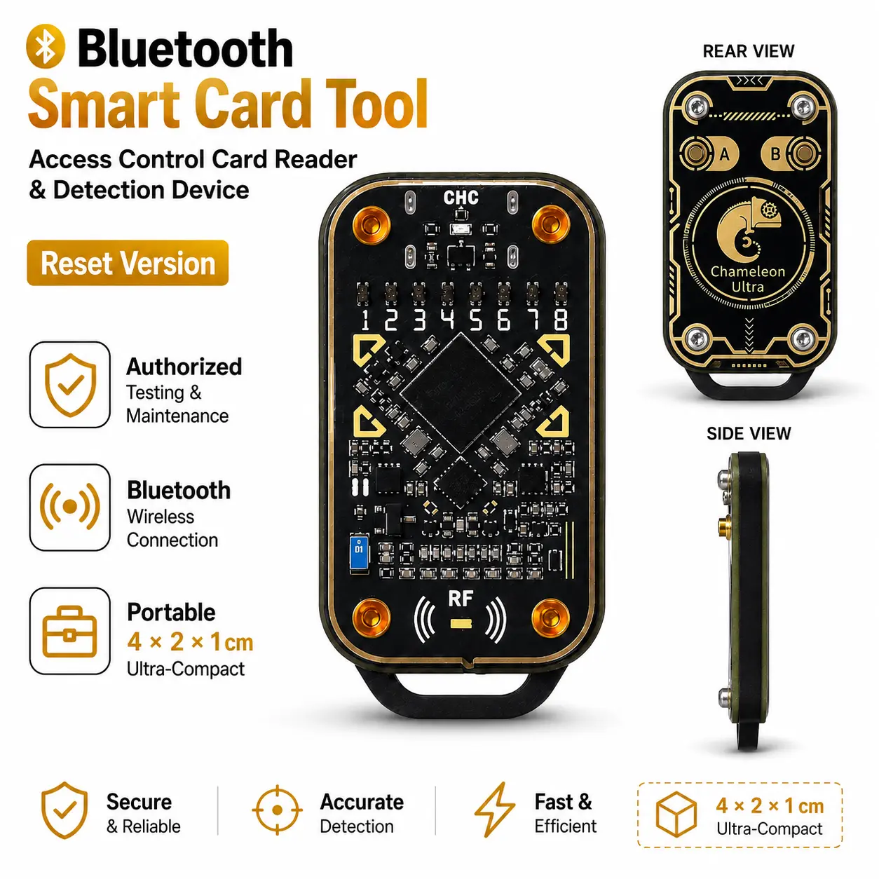 Bluetooth Smart Card Tool, Access Control Card Reader & Detection Device, Reset Version for Authorized Testing and Maintenance#SummerVibes