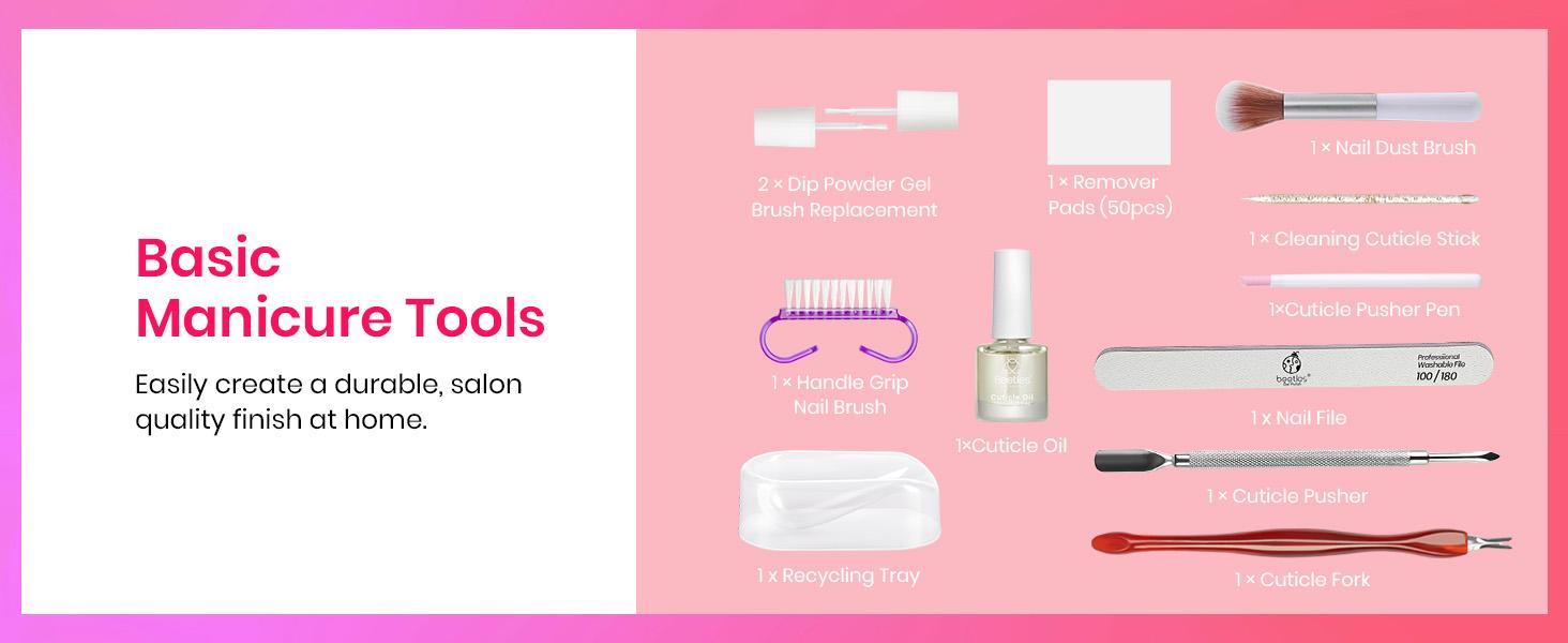 Beetles Dip Powder Starter Nail Kit with Base & Top Coat, Activator, Manicure Tool, Gel Nails, Gift for Girls - Polish   Easter'sGift Cutics Alluring Sweetie #TikTokShopBacktoSchool