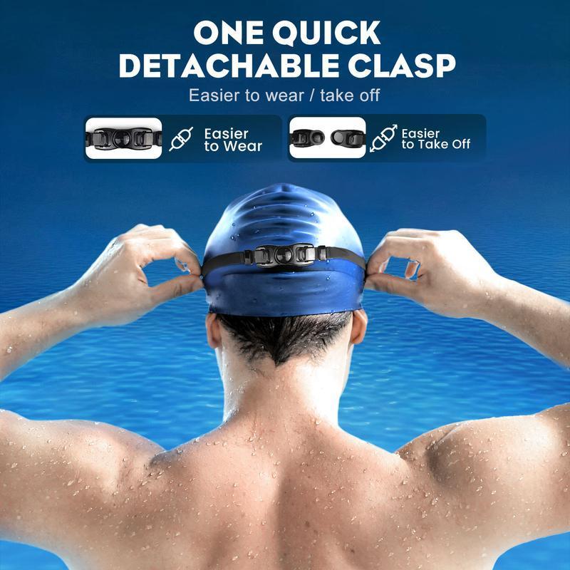 GOECI 2 Pack - Swim Goggles for Adults & Kids - Anti-Fog Full-Coverage, 3-Color UV Lens, Waterproof Earplugs & Nose Clip, Fit Outdoorfun