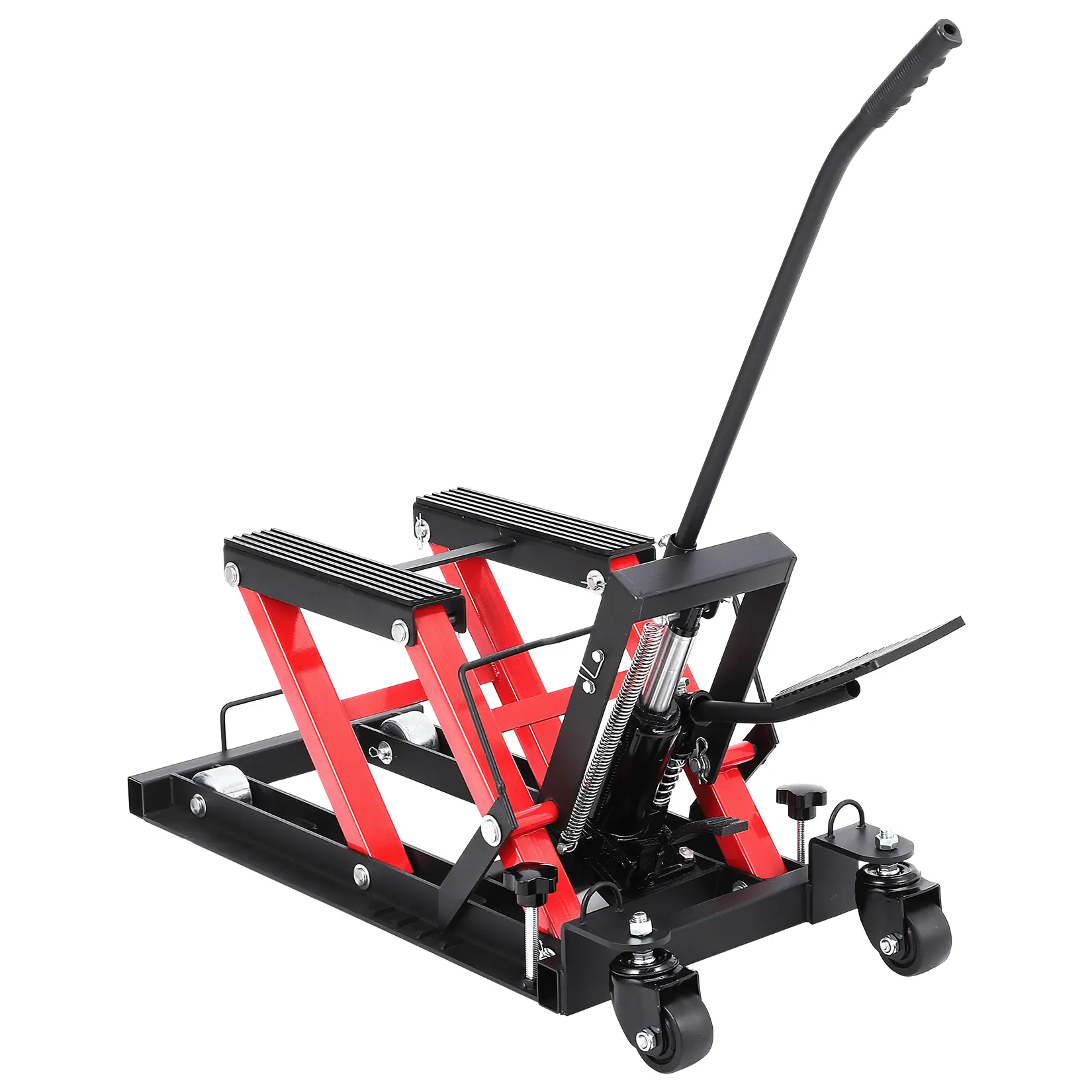 Hydraulic Motorcycle Lift Jack – 1500 lbs Capacity Scissor Lift Table – Adjustable Height 4.5–15.3 in – Portable Garage Hoist – Color: Orange 1500 lb Hydraulic Motorcycle Lift Jack – Adjustable Scissor Lift – Foot Pedal Operation – 4.5-15.3 inch Height