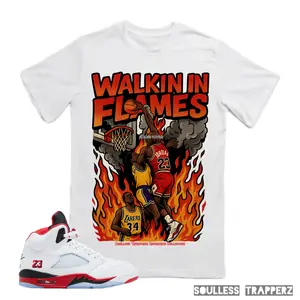 “WALKIN IN FLAMES” Soulless Trapperz Original Premium T-Shirt