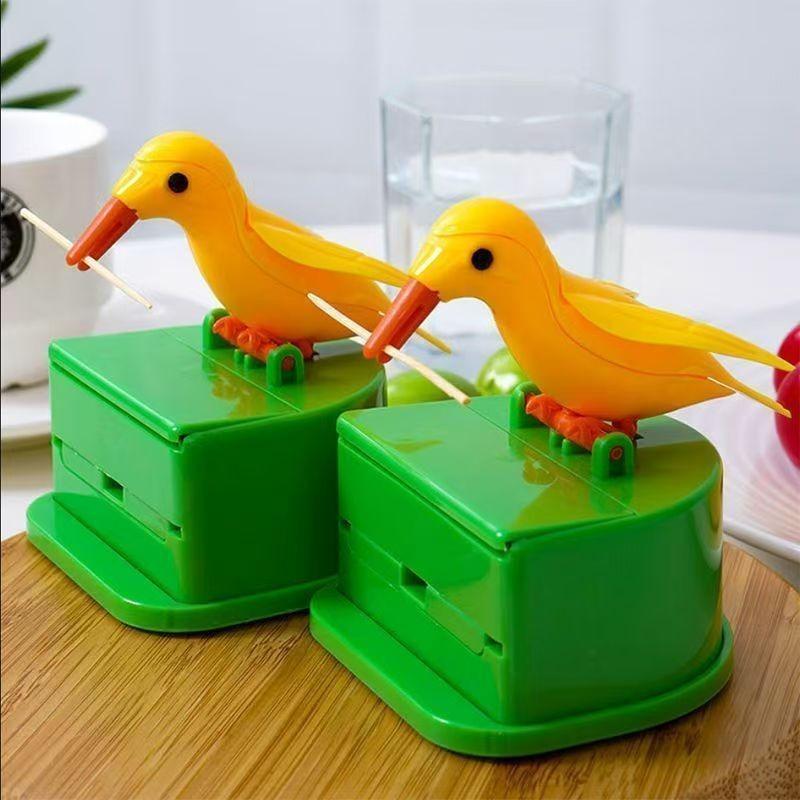 Bird Toothpick Holder Box Fully Automatic Children's Toy Creative Bird Pecking Smart Toothpick Dispenser Press-Type Household High Quality Material No Smell