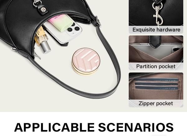 CLUCI HolidayHaul Fall Shoulder Bag for Women, Soft Vegan Leather Small Purses with Adjustable Strap, Stylish Hobo Handbags