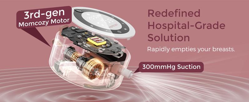 Momcozy Breast Pump V1 Pro, Hands-Free Portable Wearable Breast Pump, Upgraded Breast Pump, 3 Fine-Tuned Rhythms, 15 Levels, with Leak-Proof DoubleFit Flange, Comfort Red