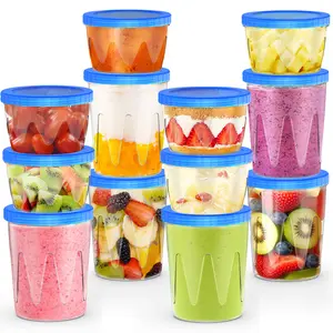 Reusable Freezer Storage Containers  Arrow Indicates Easy Opening and Closing of Lid Microwave and Dishwasher Safe,Soup Containers for Oats/Salad