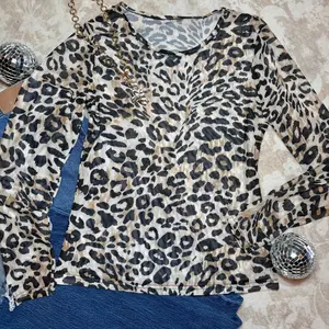 Leopard Mesh Top