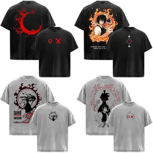 Benimaru Shinmon Fire Force Anime Manga Acid Washed 230GSM Heavyweight Cotton T Shirt Collection - Size S to 3XL - Unisex Vintage Streetwear Oversized Crewneck Merch - Gift for Anime Fans