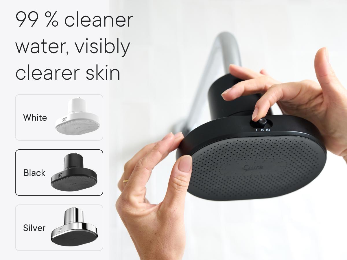 Qure Showerhead filter for Hard Water - Get healthier Hair, Skin & Nails by reducing 99,9% Chlorine | High Pressure Shower head, Improve your Beauty and Skincare Routine, Dermatologist-approved