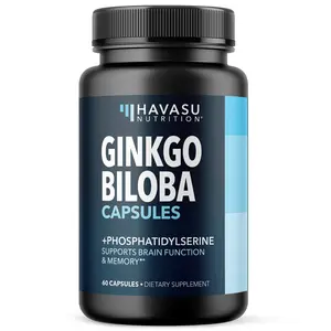 Ginkgo Biloba 120mg - Nootropic that Supports Brain Health, Mental Alertness, Memory & Focus - Energy and Focus Supplement With Ginkgo Biloba Extract and Phosphatidylserine - 60 Non-GMO Capsules