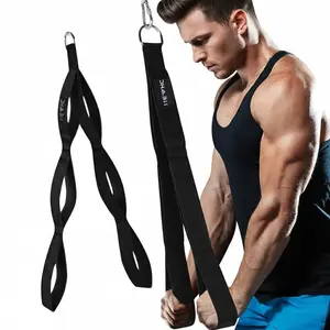 Tricep rope cable attachment for gym and home workouts, exercise rope with 6 anti-slip handles, suitable for strength training, lifting, calisthenics, and general fitness