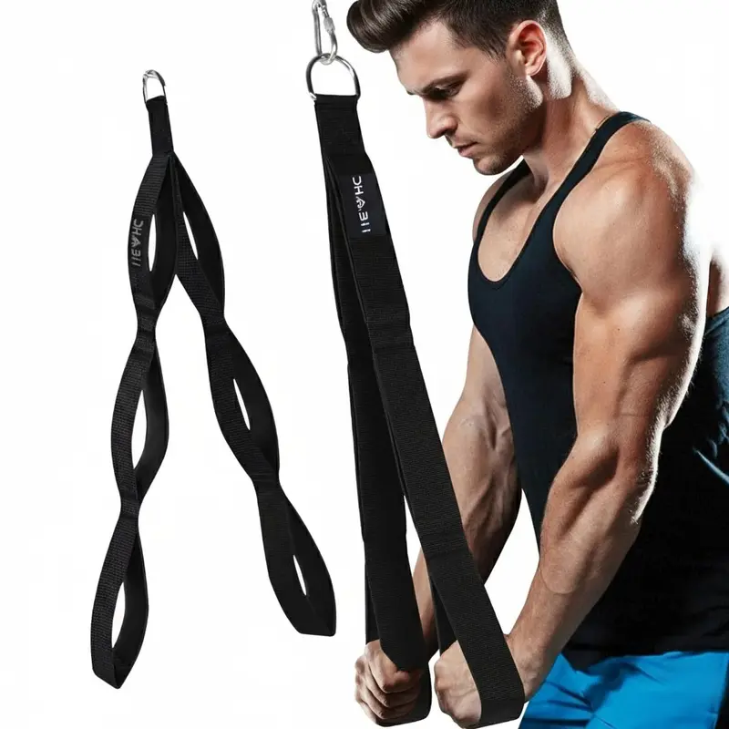 Calisthenics Tricep Rope Cable Attachment - Gym Accessories with 6 Anti-Slip Surface Handles, Firm Hold, Easy to Attach, General Fitness Strength Training, Better Results Home Gym Equipment