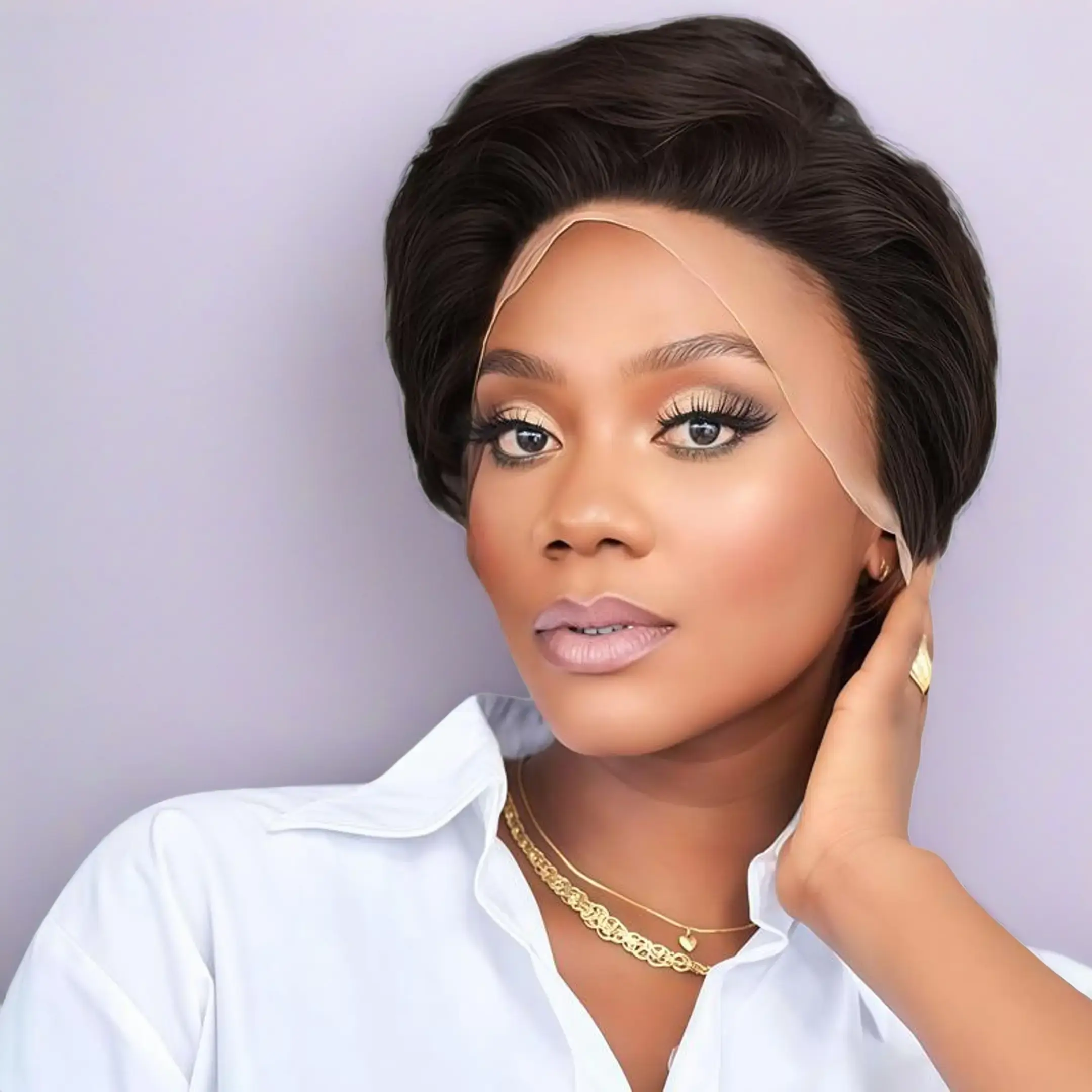 [New Arrival ]Vlike human hair wig pixie straight 6 inchs 13×4 hd lace frontal lace wig 100% human hair can be permed dyed and bleached, Heat Resistant