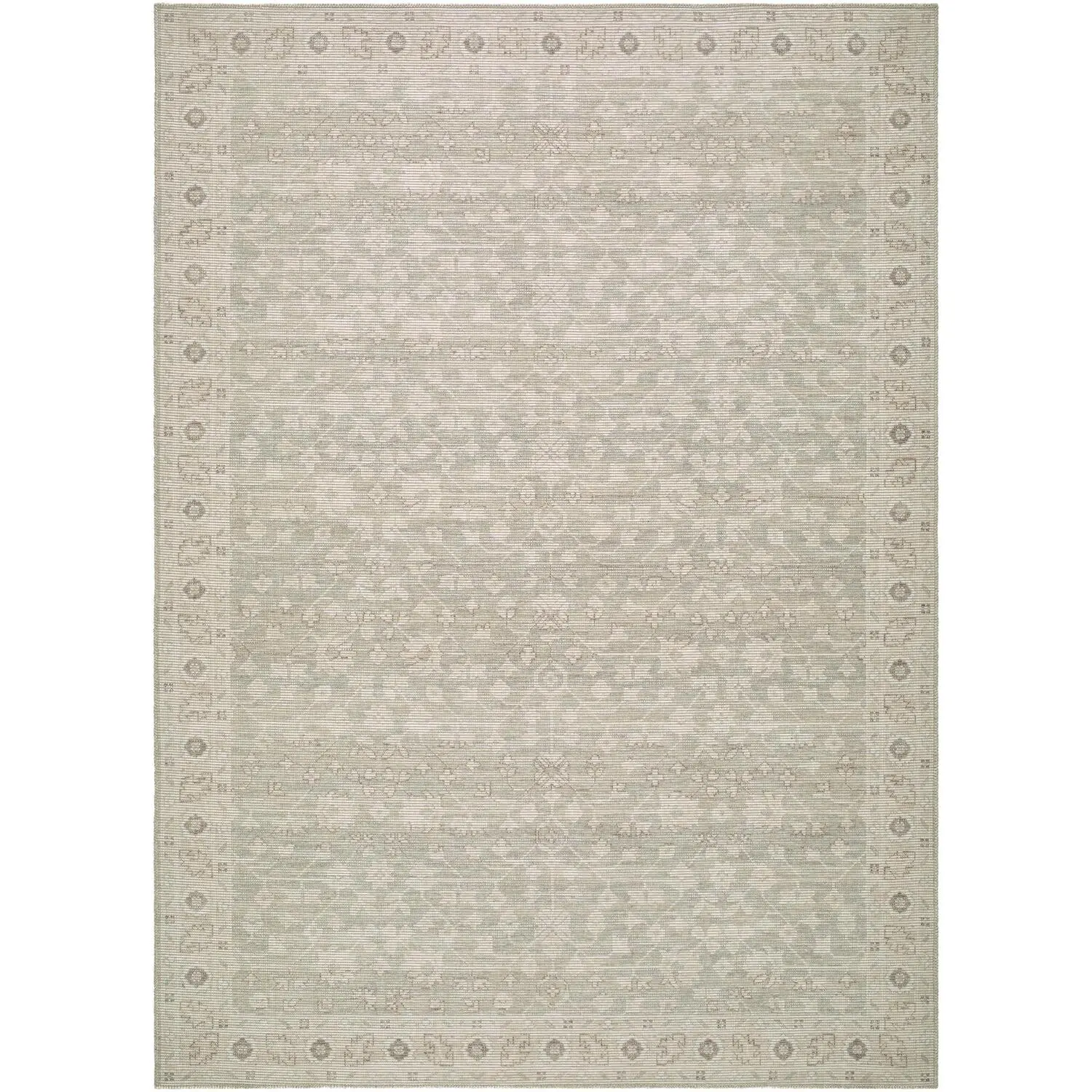 Livabliss Nabela Noor Home Asha VI Traditional Low Pile Home Decor Mat - Indoor Use, Machine-Woven, Green, High-Traffic, 50%-Jute 50%-Polyester, All-Season Area Rug