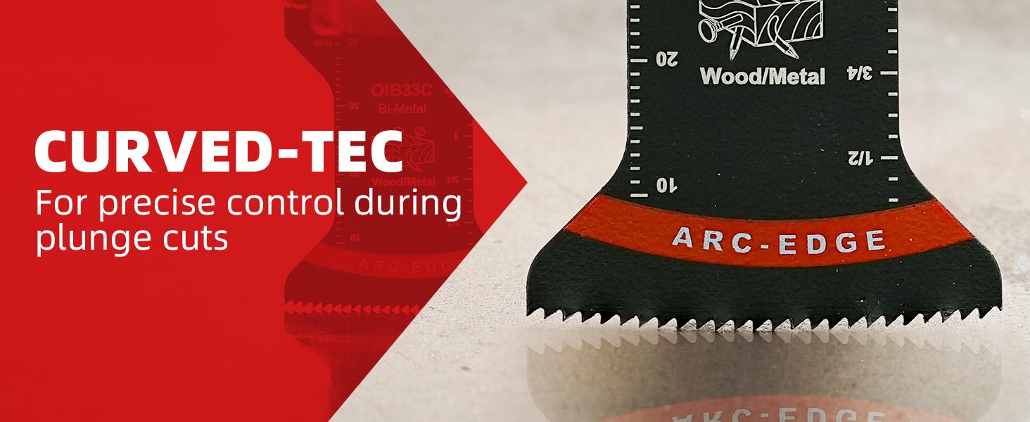 1-1/4 in. Arc Edge Bi-Mteal Oscillating Multitool Blades For General Purpose,OlB33C Metal Cutting