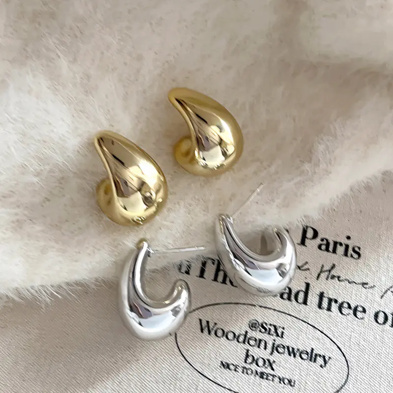 Ins-style Water-drop Earrings, Bestselling, Versatile & Minimalist, Cool Tone, Atmospheric European & American Earrings