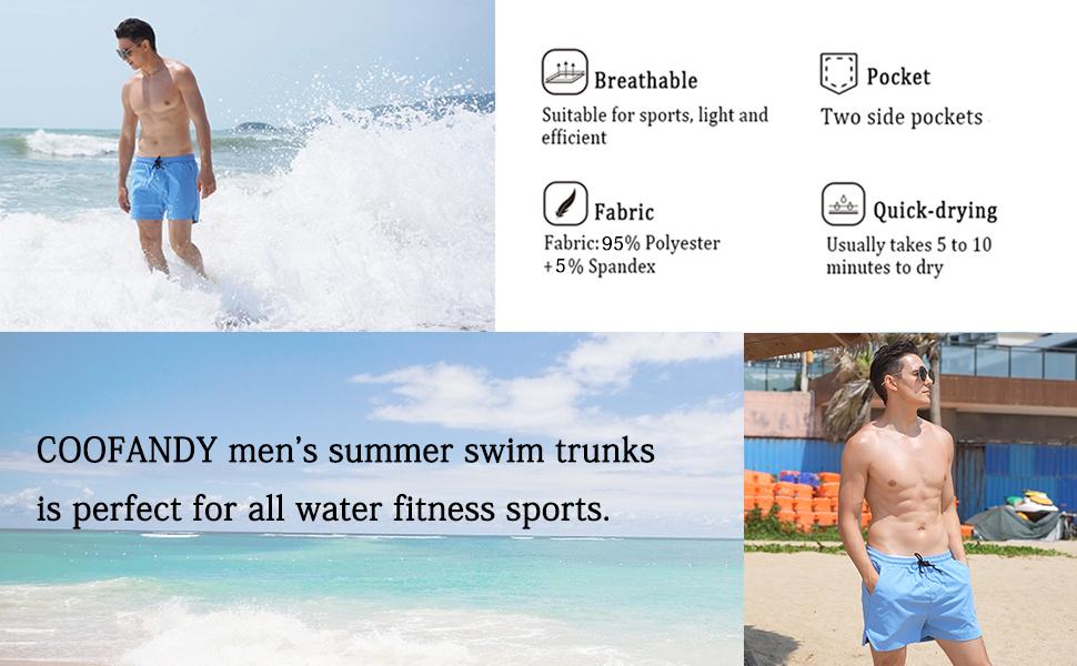 COOFANDY Men's Swim Trunks Quick Dry Summer Beach Shorts Swimwear Bathing Suit