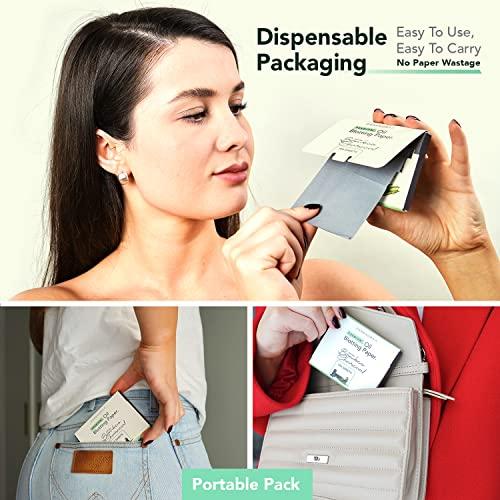 Natural Bamboo Charcoal Oil Blotting Sheets for Face - 1x100 Sheets with Extra Large 5x3" Thick Blotting Paper for Oily Skin - Dispensable Portable Pack - Reduce Skin Acne - Makeup Friendly