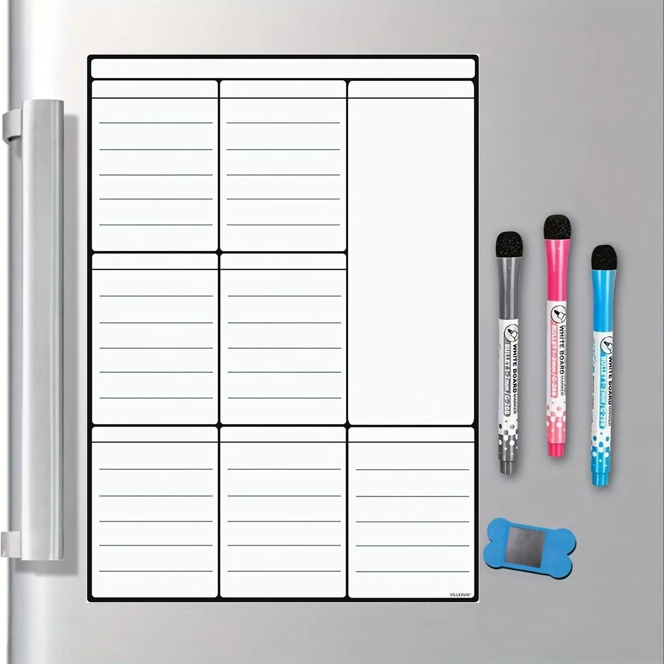 QIUCHAN  Dry Eraser Weekly Planner Board - 16" x 12" Magnetic Whiteboard for Daily, Weekly, and Monthly Scheduling, Chore Chart, Fitness, Meal Prep, and More for Pets and Adults Organization