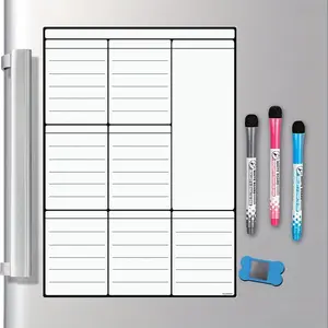 Hivillexun Dry Eraser Weekly Planner Board - 16" x 12" Magnetic Whiteboard for Daily, Weekly, and Monthly Scheduling, Chore Chart, Fitness, Meal Prep, and More for Pets and Adults Organization