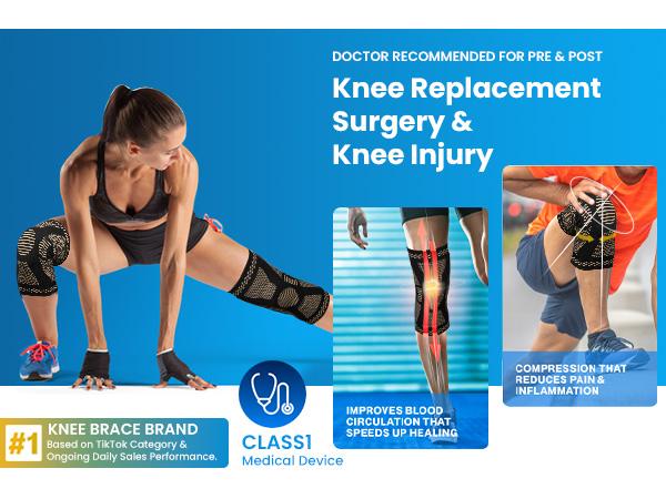 UGEM 2 Pack Knee Braces for Knee Pain Compression Sleeves with Patella Gel Pad & Side Stabilizers for Meniscus Tear ACL & Arthritis Relief