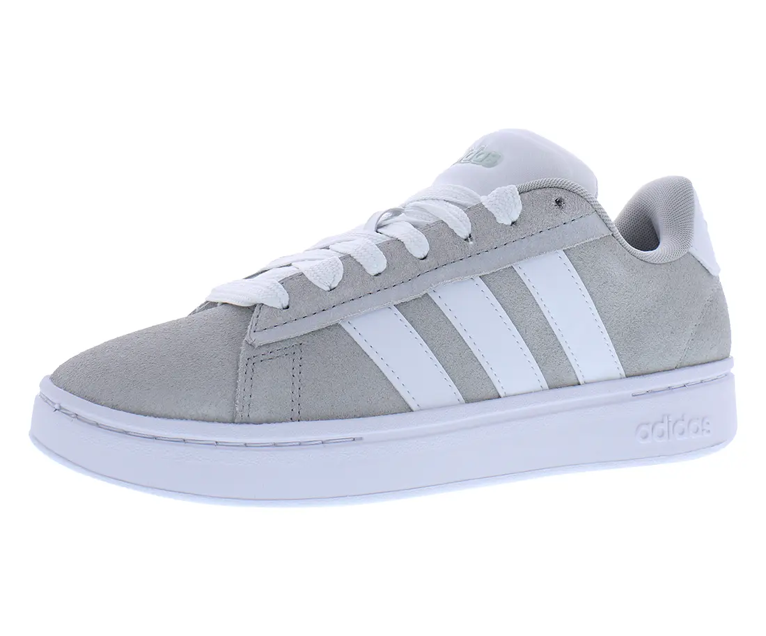 Adidas Grand Court Alpha Men's Classic Lace-Up Sneakers - Casual Solid-Color Sports Footwear for Everyday Wear