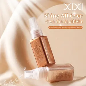 Diamond Highlighter Powder Spray Waterproof High Gloss Glitter Body Bronzer Highlight Powder Face Contour Illuminator Makeup Glow Cosmetic Radiant Shimmering Highlighter Powder Natural Skin Tone Portable Makeup Tool for Women